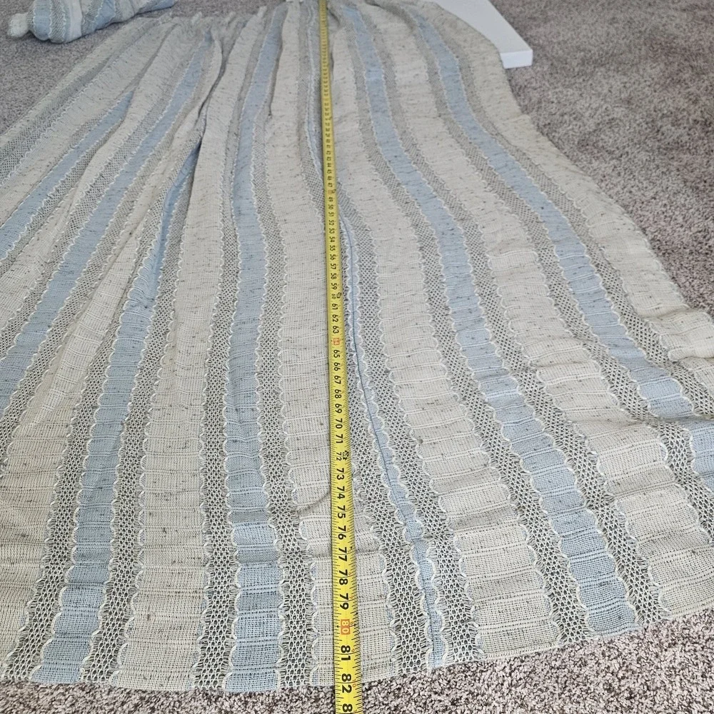 Vintage 1970s Scandinavian Style Natural Woven Fibers Fabric Drape Curtains Pair